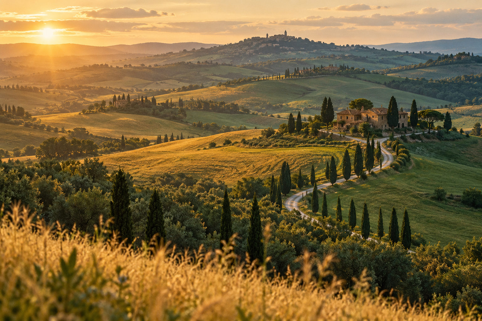 Colline toscane — immagine editoriale generata con AI